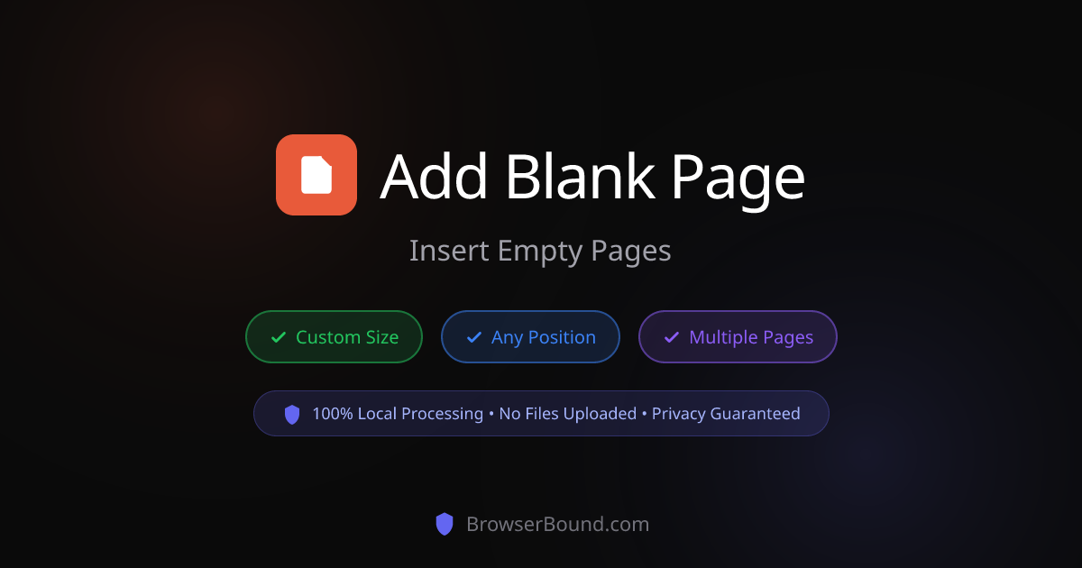 Add Blank Page to PDF - Free & Secure | No Upload Required